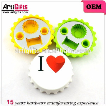 Cute design plastic bottle opener cap